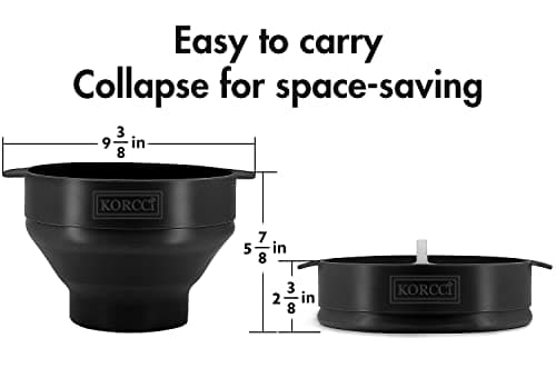 The Original Korcci Microwaveable Silicone Popcorn Popper, BPA Free Microwave Popcorn Popper, Collapsible Microwave Popcorn Maker Bowl, Dishwasher Safe - Black — view 2