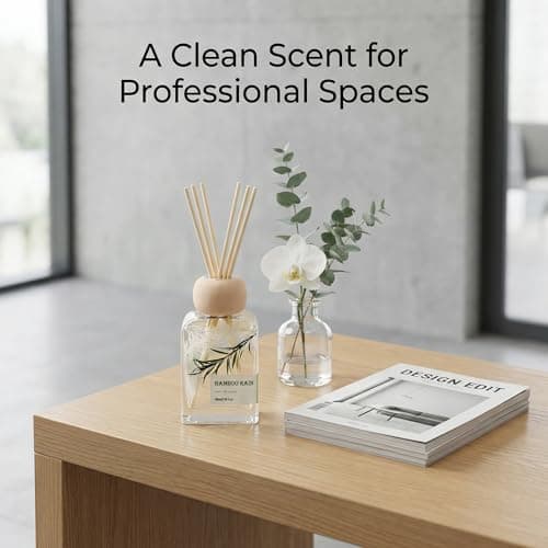 Bamboo Essential Oil Reed Diffuser - 3.34 Fl Oz, Luxury Hotel Collection Diffuser Oil Inspired by Ritz Carlton for Home&Office, Bedroom Living Room Shelf Decor, Accessories,Non-Toxic & Gift Ready — view 3