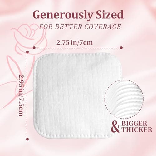 Vexlytra Large Cotton Pads for Face(150 count), Soft & Lint-Free Cotton Squares with Pressed Seam Design, Durable Cotton Rounds for Facial Cleansing and Makeup Removal, Gentle on Sensitive Skin & Eyes — view 4