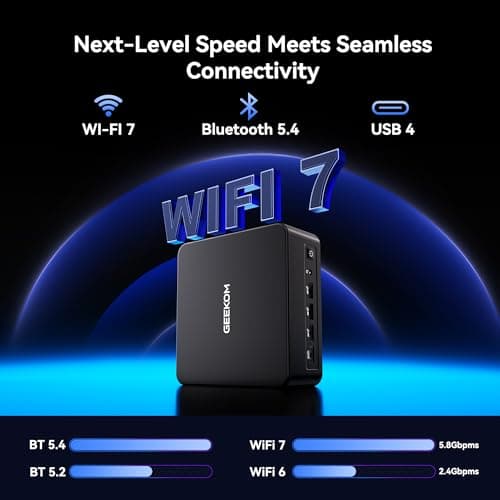GEEKOM IT13 MAX AI Mini PC(i9 13900HK Replacement), Intel Ultra 9 185H (65W) Idea Code/Tasks, DDR5 16GB 1TB SSD, Windows 11 Pro, Arc GPU, Video Editing, Dual 2.5GbE LAN,WiFi 7,8K Quad Display — view 4