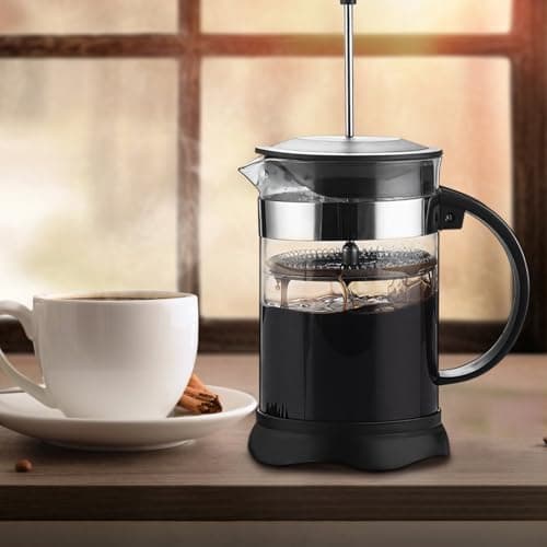 Texvora French Press Coffee Maker, 34 oz Stainless Steel Coffee Press with High Borosilicate Glass Brew Pot, Multi Scene Use, for Tea and Coffee, Home, Office, and Outdoor Brewing — view 3