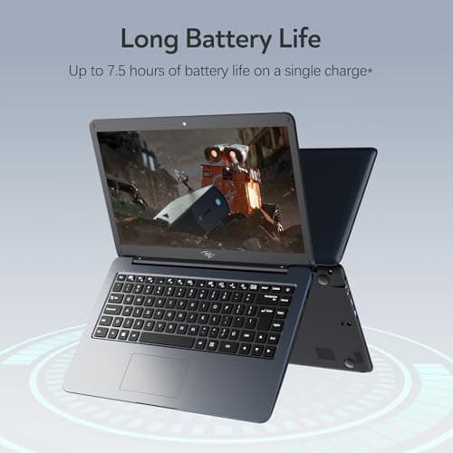 LETSUNG Itel 14 inch Laptop Computer - Celeron N4000 (Dual-Core), UHD Graphics 600, 4GB RAM 256GB SSD, 14" Micro-Edge HD Display, Ultra Slim, 4000 mAh Long Battery Life, HDMI, 2.4G/5G WiFi — view 5