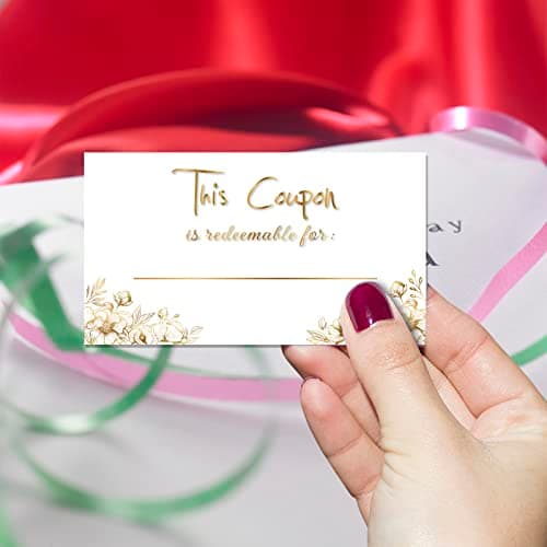 Tomioziey 200 Pieces Coupon Cards - Blank Gift Certificates Redeem Vouchers for Business Client Paper Voucher Cards for Birthday, Salon, Spa, Restaurants, Work Business Present Card,3.5"x2" — view 3