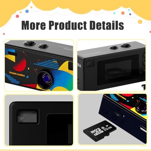 KOOMTOOM Portable Thumb Camera,1080P Mini Camera Keychain 130° Wide Angle Pocket Video Recorder Gift for Kids Students,Surprise Box Included (Black) — view 5