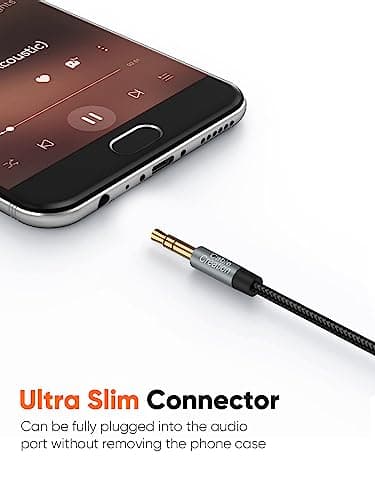 CableCreation 3.5mm Aux Cable (3FT/1M), 3.5mm Audio Cable, Braided Hi-Fi Sound 1/8 Auxiliary Aux Cord for Car Stereo, Headphones,Speaker, Laptops, Phone, iPad(with Aux Port), Grey