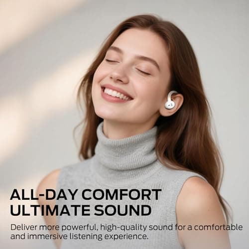 Monster N-Lite 216 Wireless Earbuds, Sports Ear Buds with Earhooks, ENC Noise Cancelling Mic,IPX6 Waterproof. Bluetooth 6.0 Headphones Stereo Bass Ear Buds 48H Playtime with LED Display White
