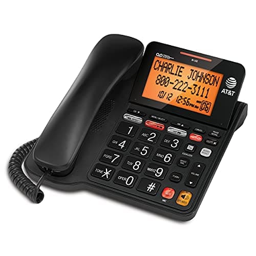 AT&T Corded Phone with 25 min Digital Answering Machine, Backlit Tilt Display, Audio Assist, Speakerphone, A/C Power (CL4940BK), Black — view 2