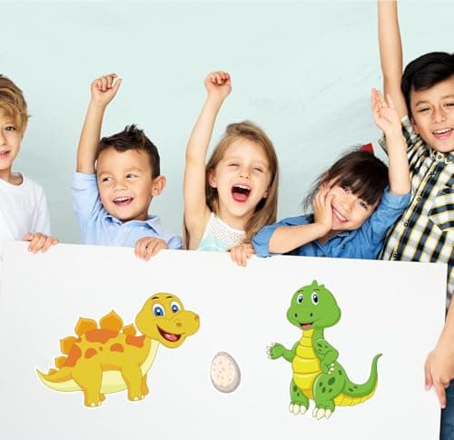 24 Pieces Make Your Own Dinosaur Stickers Make A Face Stickers for Kids Toddlers with Dinosaur System DIY Craft Sticker Kids Party Favor Supplies Crafts — view 5