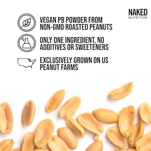 Naked 1.5 LB Powdered Peanut Butter from US Farms – Bulk, Only 1 Ingredient - Roasted Peanuts, Vegan, No Additives, Preservative Free, No Salt, No Sugar - 45 Servings - NAKED PB — view 3