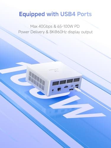 MINISFORUM UM870 Slim Mini PC AMD Ryzen 7 8745H(8C/16T), Mini Desktop Computer 32GB DDR5 RAM 1TB SSD, USB4/HDMI/DP 8K@60Hz Output, 2.5G LAN Port, 4xUSB Ports, WiFi 6E, BT5.3, AMD Radeon 780M Graphics — view 6