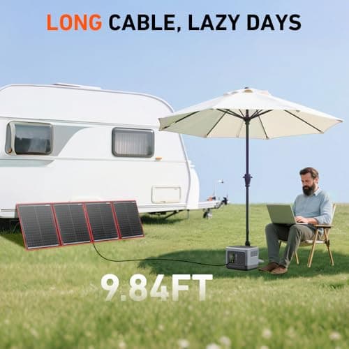 DOKIO 200W 18V Foldable Solar Panel Kit Lightweight(9lb,21x29inch) Monocrystalline(HIGH Efficiency) with Controller USB Output to Charge 12V Batteries (All Types: Vented AGM Gel) RV Camper Boat — view 5