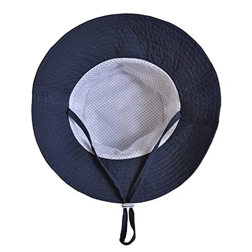 LO SHOKIM Baby Sun Hat 2 Pack Toddler UPF 50+ Summer Sun Protection Wide Brim Bucket Hat Baby Girl Beach Hat Boy Kids Adjustable Cap Summer (Grey + Navy, M) — view 5