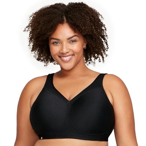 Glamorise Women's Full-Figure Sports Bra, Black, 42DD — view 8