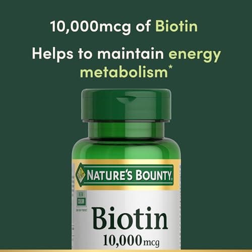 Nature's Bounty Biotin Hair Skin and Nails Vitamins, Supports Healthy Hair, Skin and Nails, 10,000 mcg, 120 Softgels (Pack of 1) — view 2
