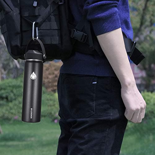 SENDESTAR Insulated Water Bottle 24 OZ, Wide Mouth 24 oz Water Bottle with Straw Lid, Spout Lid, Double Wall Vacuum Stainless Steel Leak Proof, Keeps Liquids Hot or Cold — view 4