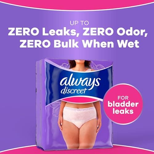 Always Discreet, Reimagined Adult Diapers for Women, Maximum Incontinence and Postpartum Underwear L, 28 Count​ — view 3