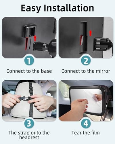 Zacro Baby Car Mirror, Shatter-Proof Acrylic Baby Mirror for Car, Rearview Baby Mirror-Easily to Observe The Baby's Every Move, Safety and 360 Degree Adjustability — view 6