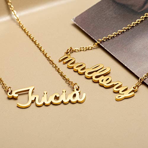 Name Necklace Big Initial Best Friend Jewelry Women Gift for Her Luna — view 4