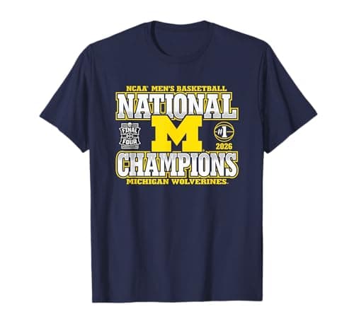 Michigan Wolverines National Champs 2026 M Basketball Bold Tees T Shirts for Men