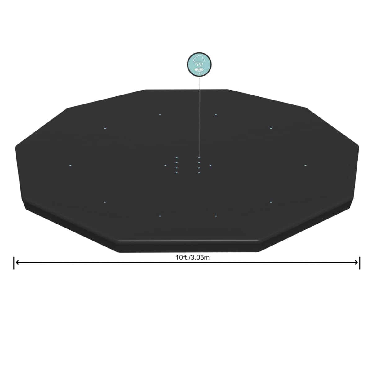 Bestway 58036-19 Flowclear Swimming Pool Cover for Steel Pro Max Round Pools, 10 ft, Black — view 6