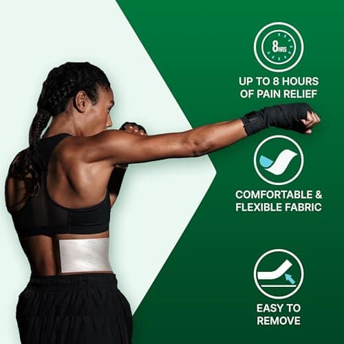 Biofreeze Large Pain Relief Patches, Menthol Pain Patches for Lower Back, Neck, Knee, & Shoulder, Comfortable & Flexible Fabric Stays in Place, 12 ct