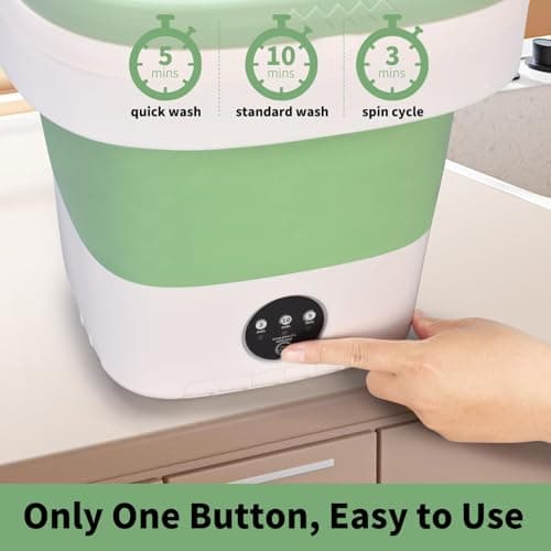 Portable Washing Machine, 20L Foldable Mini Washer and Dryer with 3 Modes Deep Cleaning, Upgraded Collapsible Laundry for Hotel, Apartment, Home and Travel — view 5