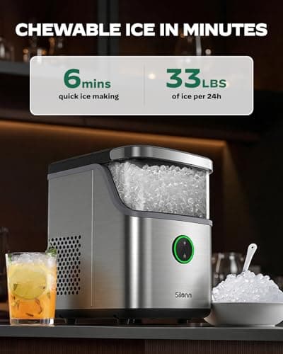 Silonn Nugget Ice Maker Countertop with Detachable Basket and Handle — view 4