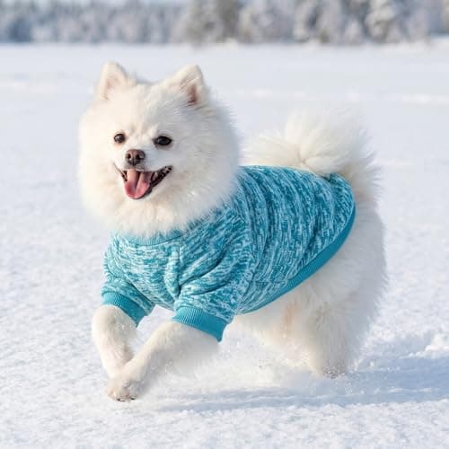 3 Pack Dog Sweaters for Small Dogs Girl Boy Winter Fleece Clothes Warm Soft Dog Sweatshirt Outfit for Dogs Cats Pet Apparel — view 3
