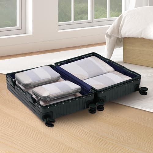 BAGAIL 6 Set/8 Set Compression Packing Cubes, Ultralight Expandable Packing Organizers for Carry on Travel Luggage(6set Cream) — view 6