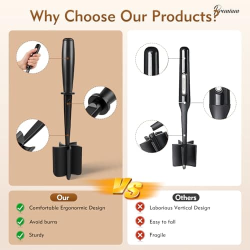ZASZO Meat Masher, Ground Beef Chopper Tool with 5 Curve Blades & Ergonomic Non-Slip Handle, Nylon Hamburger Smasher Tool Heat Resistant Non Stick(Black) — view 3