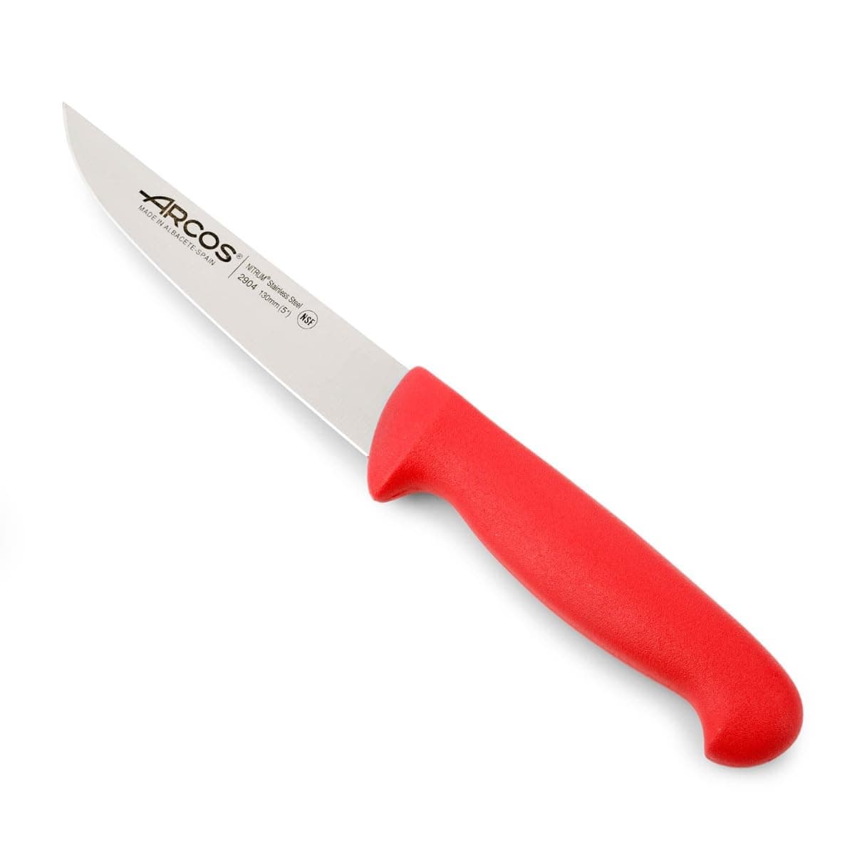 Arcos Serie 2900 - Cuchillo Santoku con Alveolos - Hoja de Acero Inoxidable Nitrum de 180 mm - Mango inyectado en Polipropileno Color Rojo — view 40