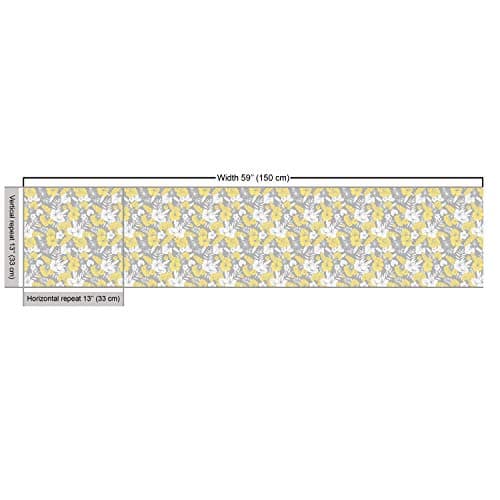 Ambesonne Luau Fabric by The Yard, Hawaiian Vegetation Flowers Abstract Summertime Botanical Composition, Decorative Fabric Water Resistant for Outdoor Furnishing Indoor DIY Projects, 1 Yard, Yellow — view 2