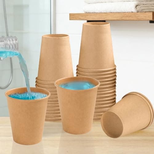 BYSNOW 100 Pack 5 oz Kraft Paper Cups, Small Disposable Bathroom Cups — view 5