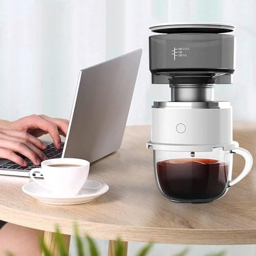 Portable Coffee Maker, Hand Pour Machine, Mini & Reusable for Home, Travel, Camping, Hiking, with Water Temperature Control, 2-Pack Hand-Pressed Design — view 6