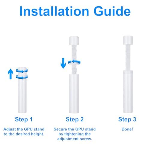 GPU Support Bracket Graphics Card Brace Anti-Sag Holder Height Adjustable Video Card Stand White Large — view 2