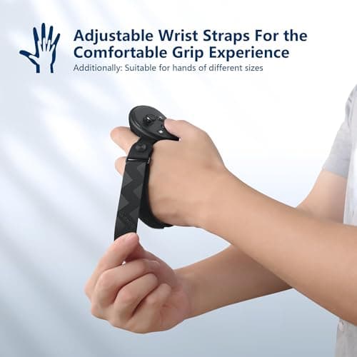 AMVR Upgraded Controller Grips Cover Compatible with Meta/Oculus Quest 3S/ 3 Accessories, with Battery Opening Cover and Knuckle Straps Protector(Not for Charging Dock) (Common Size) — view 5