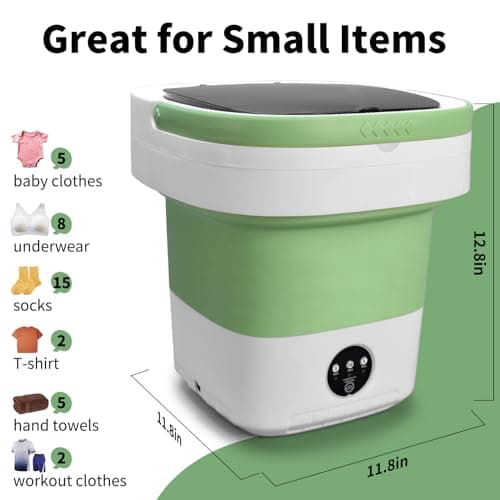 Mini Portable Washing Machine, 16.5L Upgraded Washer with Spin Basket Laundry Machine, 3 Cleaning Modes Suitable for Small Clothes, Foldable Design Ideal for Hotel, Home, Apartment and Campain — view 2