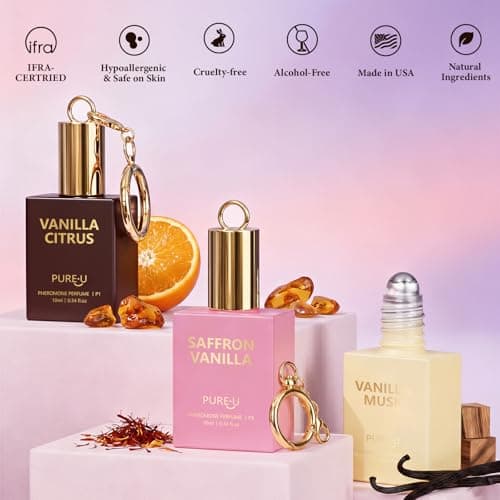 PUREU Pheromones Perfumes for Women Roll On – Vanilla Musk Pheromone Perfume Long Lasting Vanilla Perfume Travel Size Perfume Fragrance Eau De Parfum 0.34 Fl Oz/10ml, Made in USA — view 4