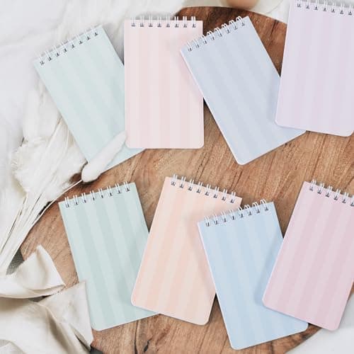 ZICOTO Aesthetic Pocket Notebooks Set Of 8 For Women - Small 3x5 Spiral Notepads With Lined Pages - The Perfect Little Mini Pads to Stay Organized and Boost Productivity at Work, School or as a Nurse — view 5