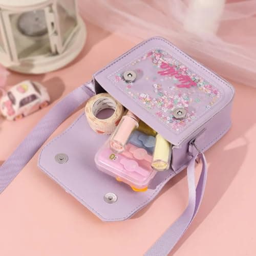 TIRXUIND Personalized Shoulder Bag for Girls – Custom Name Crossbody Bag, PU Leather Purse for Kids, Travel Vacation School Bag