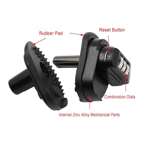 RioRand 3-Digit Combination Trigger Lock Resettable Gun Safety Lock with Rubber Pads Compatible with Pistols Handguns Rifles Shotguns (Pure Black) — view 2