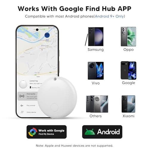 Air Tags for Android,Air Tags-4 Pack Android Tracker Tags,1 Year Battery Life,Google Find Trackers for Google'S Find Hub App Luggage Tracker for Keys, Luggage,etc.