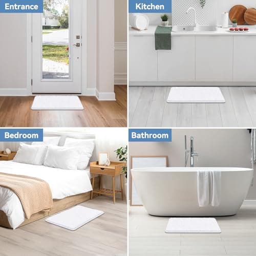 Bcoimo 30x20 Chenille Bath Mat – Non-Slip with Backing Bath Rug Ultra-Absorbent and Machine Washable Bathroom Mat Quick-Dry Design. Ideal for Bathroom Shower and Tub Areas — view 5