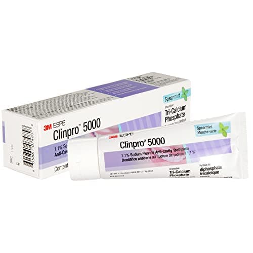 3M Clinpro 5000 Anti-Cavity Toothpaste, 1.1% Sodium Fluoride, Spearmint Flavour, Prescription Strength Fluoride Toothpaste for Enamel Protection & White Spot Remineralization, 113 g