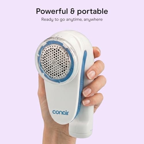 Conair Fabric Shaver - Fuzz Remover, Lint Remover, Battery Operated Fabric Shaver, Compact travel friendly, Remove Pilling, White — view 5