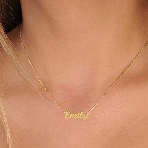 Ldurian Custom Name Necklace, Eva Name Plate Pendant Necklace Pre Gifts, Charm Necklaces Jewelry for Birthday Anniversary — view 5