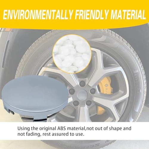 Arwrilt 4 Pack Car Wheel Center Hub Caps, ABS Rust-Proof Center Caps for Rims, Vehicle Rim Hub Caps Accessories, 2.36" OD 2.2" ID Tight Fitting Snap-on Wheel Hub Modified Dustproof Cover (Silver) — view 2