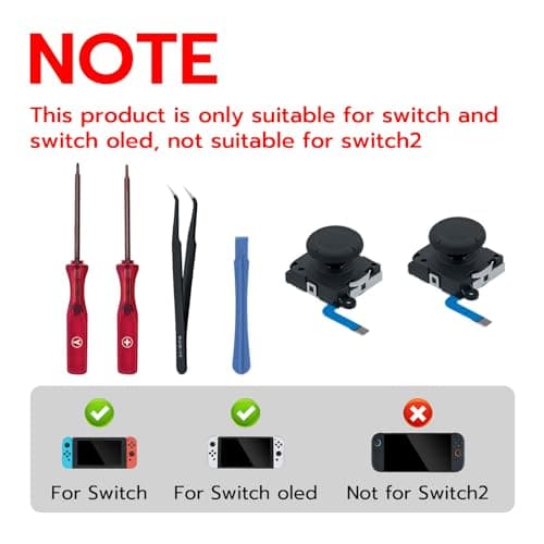 Mcbazel Joycon Joystick Replacement for Nintendo Switch, Switch OLED, Switch Lite(NOT for Switch 2) - 3D Replacement Joystick Analog Thumb Stick with +&Y-Screwdriver, Pry Tool, Tweezer Kit — view 5