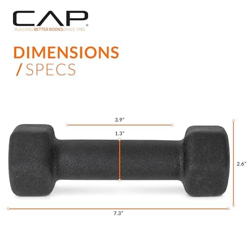 CAP Barbell 5 LB Neoprene Dumbbell Hand Weights - Pair | Black — view 3