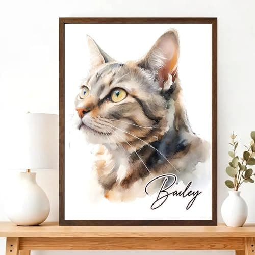 Custom Pet Portrait from Your Photos Watercolor Painting, Dog Memorial Gifts for Loss of Dog, Personalized Gift for Her Birthday, Pet Memorial Gift for Dogs, Cat & Dogs Portrait, Classic Watercolor — view 4